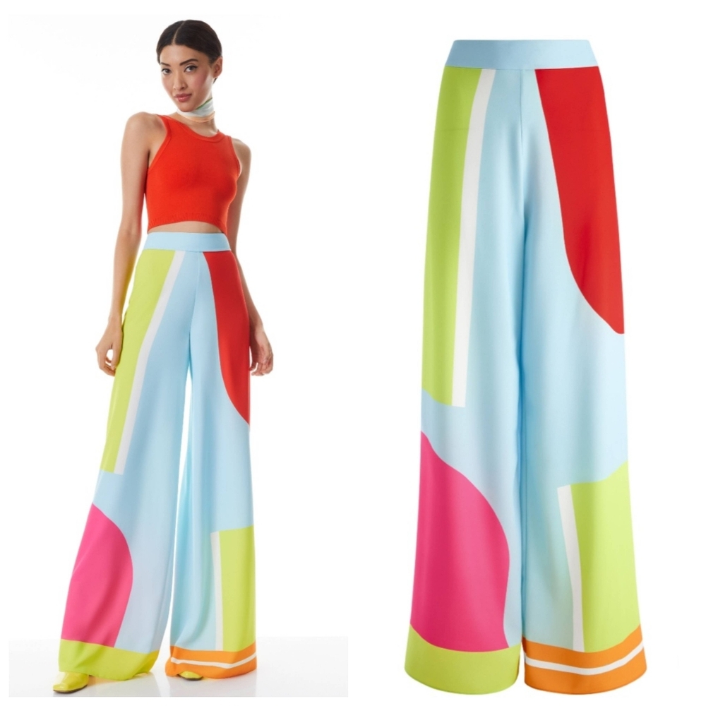 ALICE + OLIVIA ATHENA WIDE LEG PANT SIZE 2